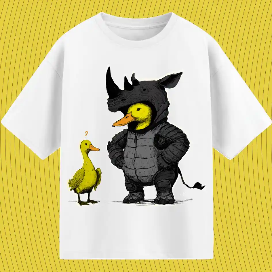 a ducking rhino — Oversized T-Shirts