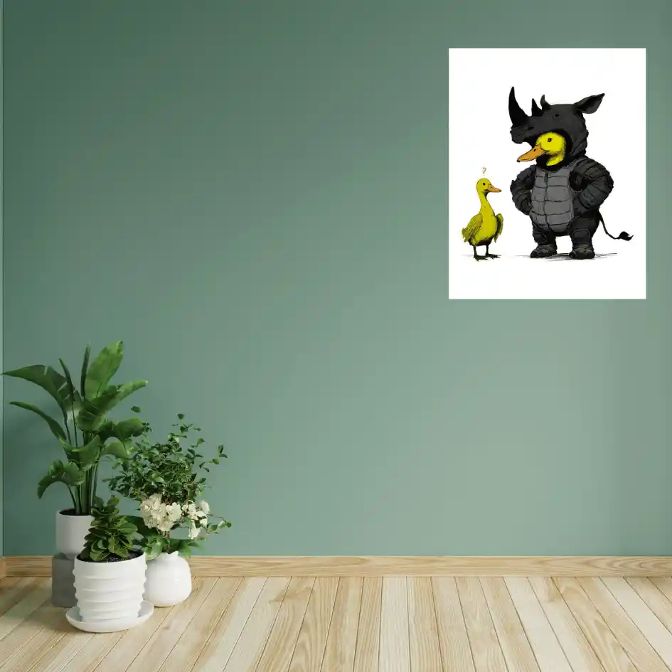 a ducking rhino — Poster Art Prints