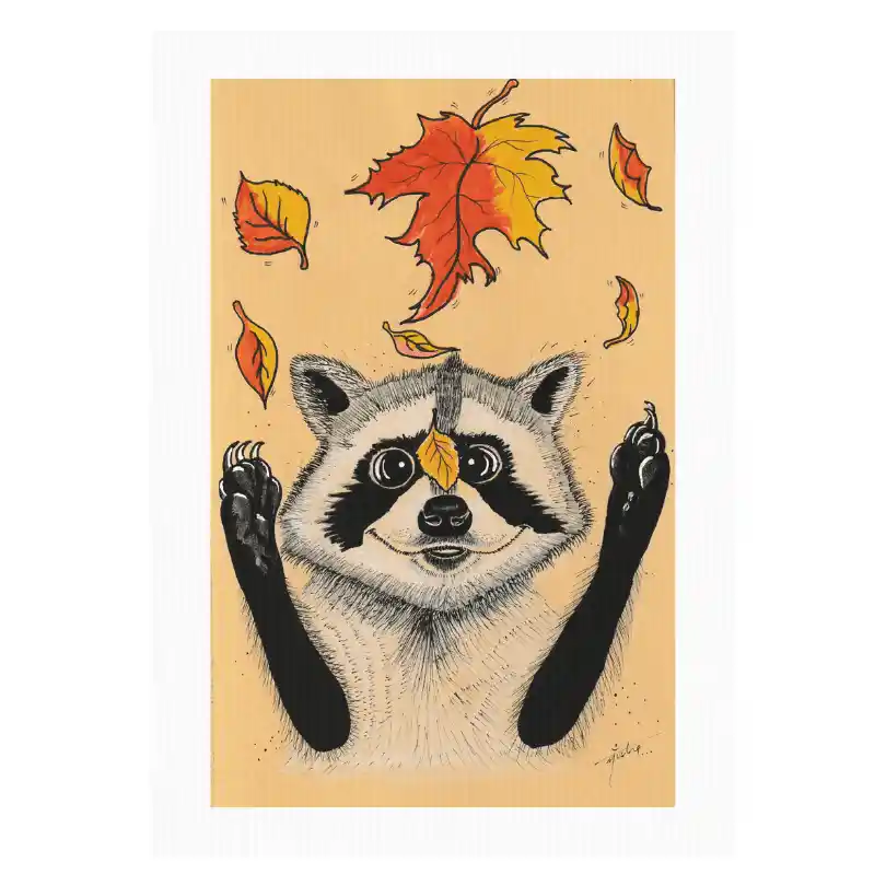happy racoon — Canvas Art Prints