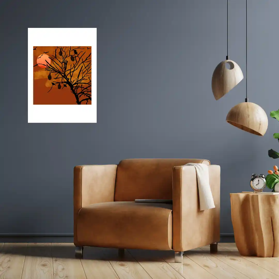 sunset tree — Poster Art Prints