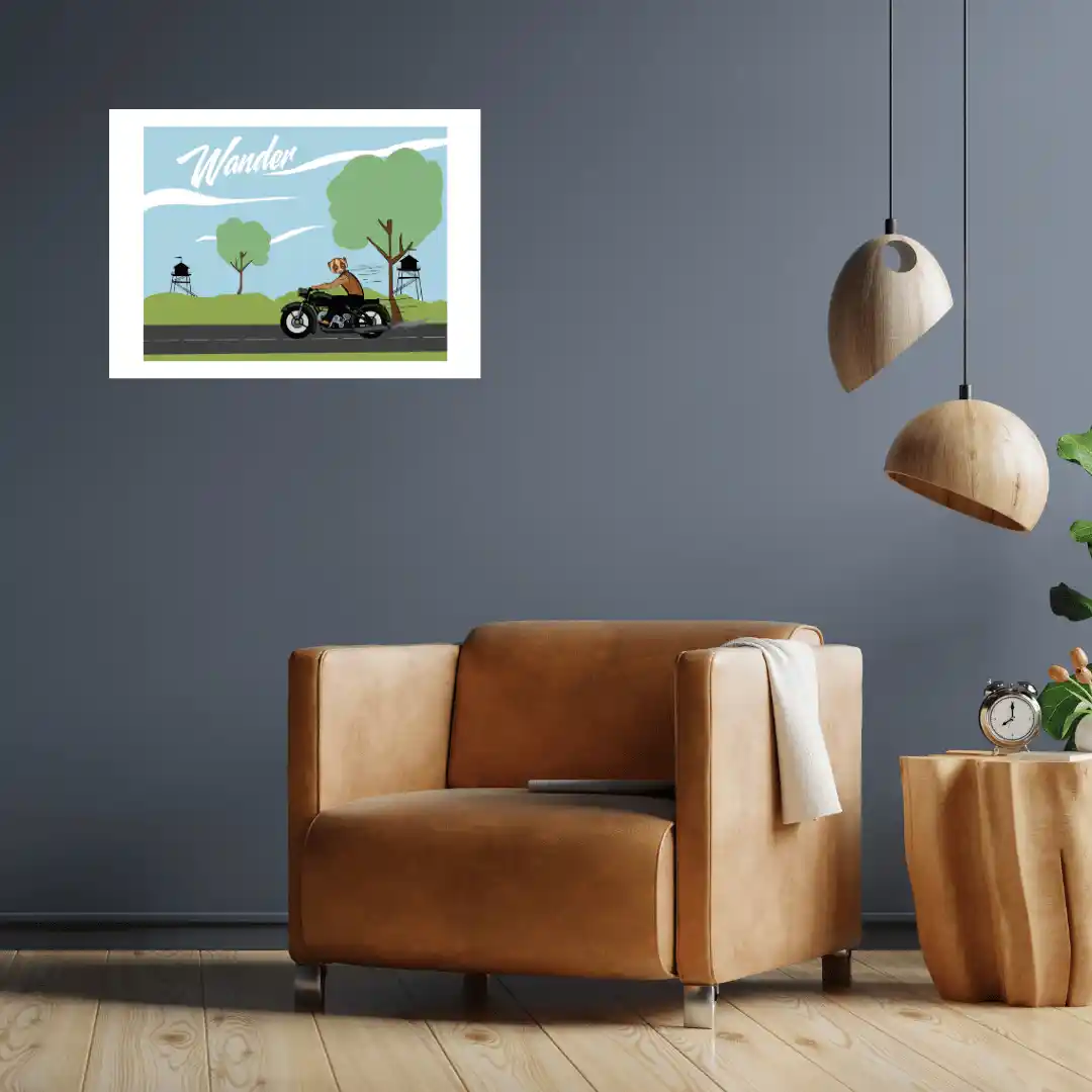 wandering biker — Poster Art Prints