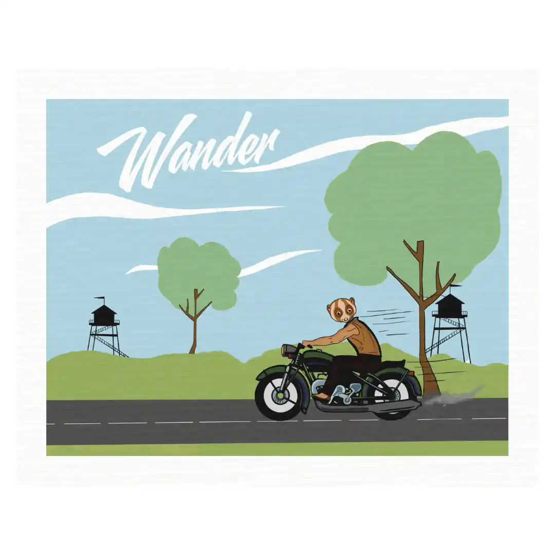 wandering biker — Canvas Art Prints